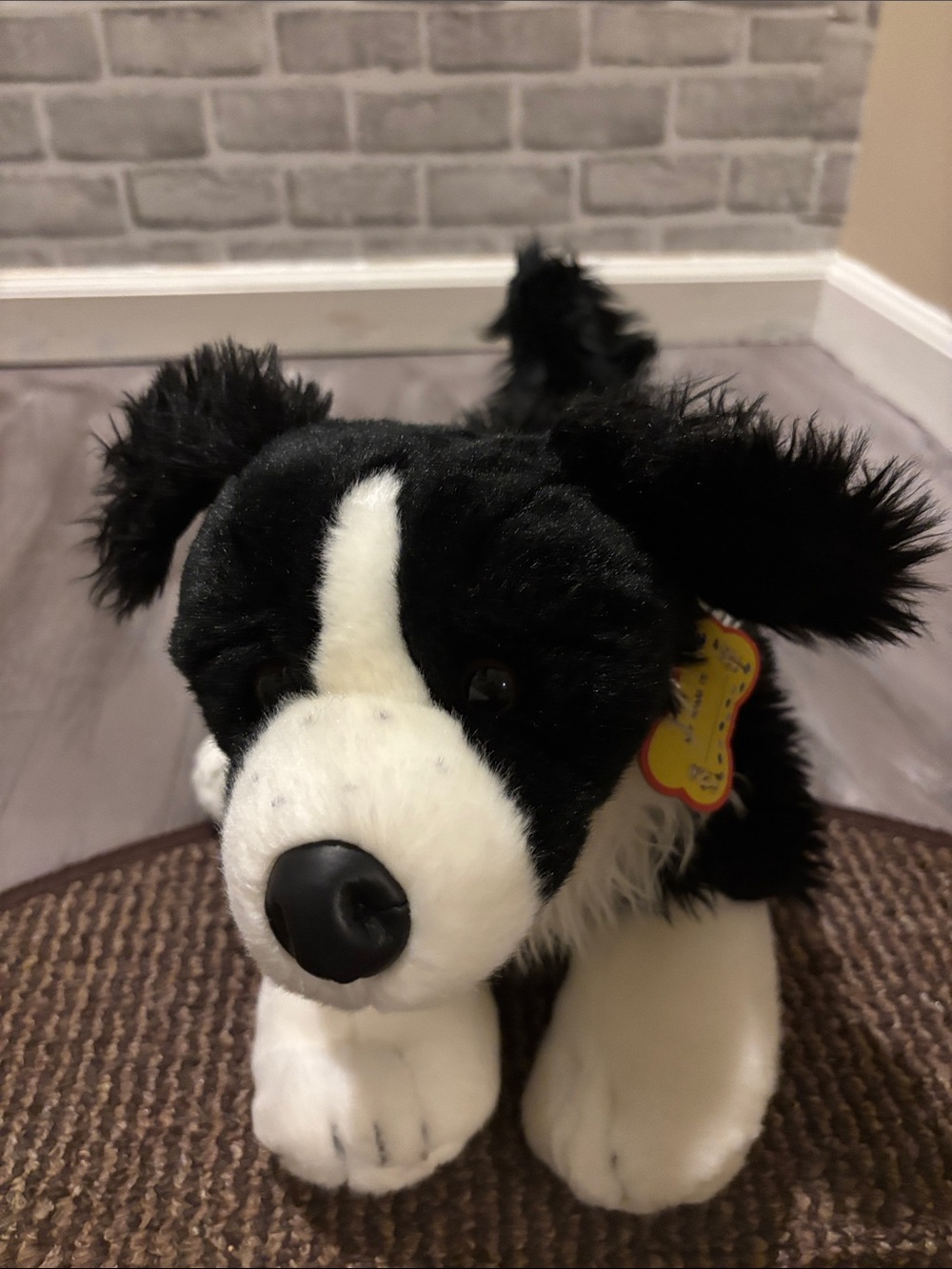 Build-A-Bear Black and White Plush Puppy Dog Toy